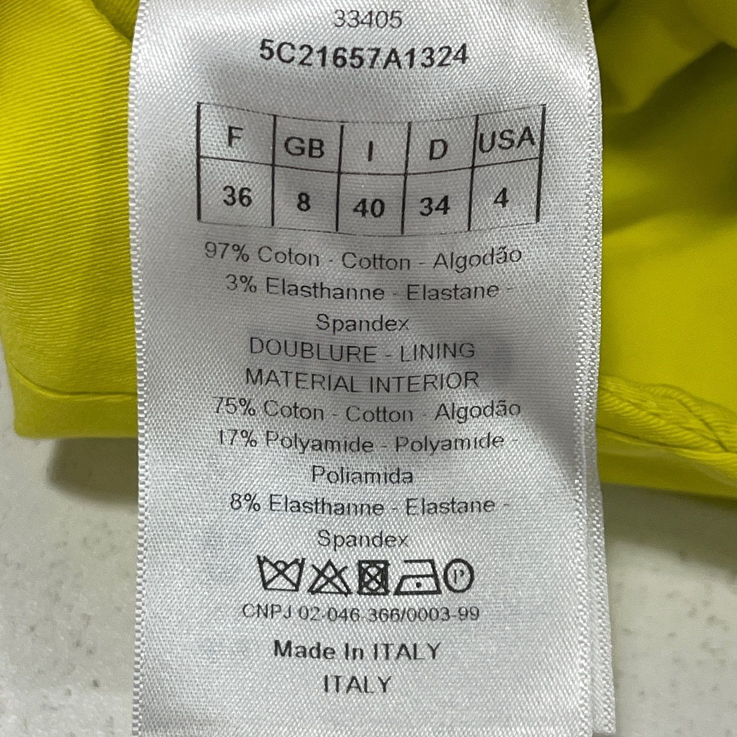 Dior Christian Dior Yellow Cotton Mini Dress Size 36 Size XS / US 0-2 / IT 36-38 - 4 Thumbnail