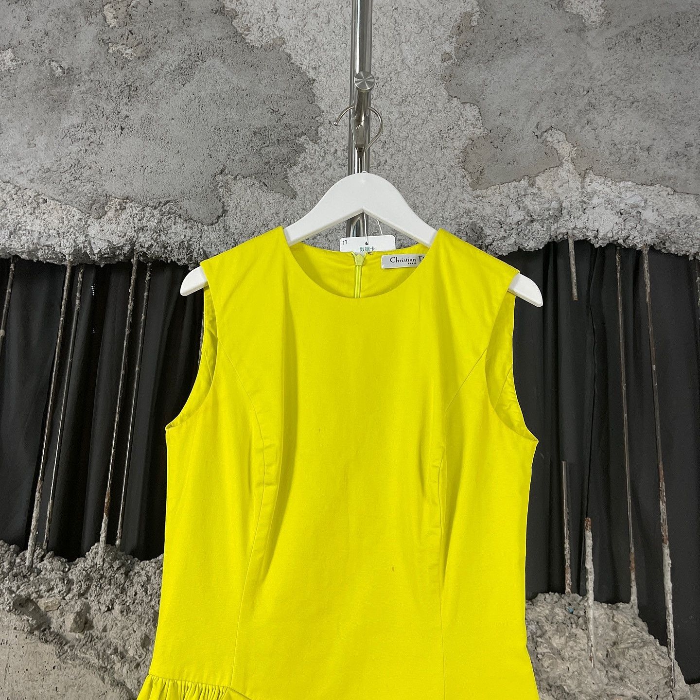 Dior Christian Dior Yellow Cotton Mini Dress Size 36 Size XS / US 0-2 / IT 36-38 - 5 Thumbnail