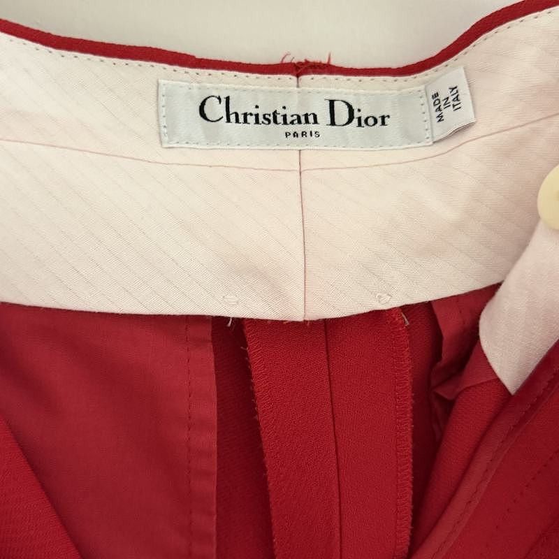Dior Christian Dior Red Wool Silk Blend Pants Size 38 Size 27" / US 4 / IT 40 - 3 Thumbnail