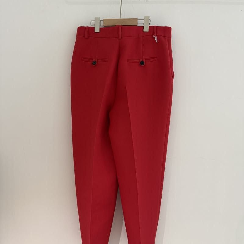 Dior Christian Dior Red Wool Silk Blend Pants Size 38 Size 27" / US 4 / IT 40 - 2 Thumbnail