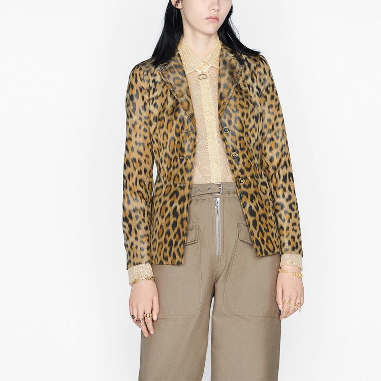 Dior Dior Leopard Print Silk Blazer Size 36 Size XS / US 0-2 / IT 36-38 - 7 Thumbnail