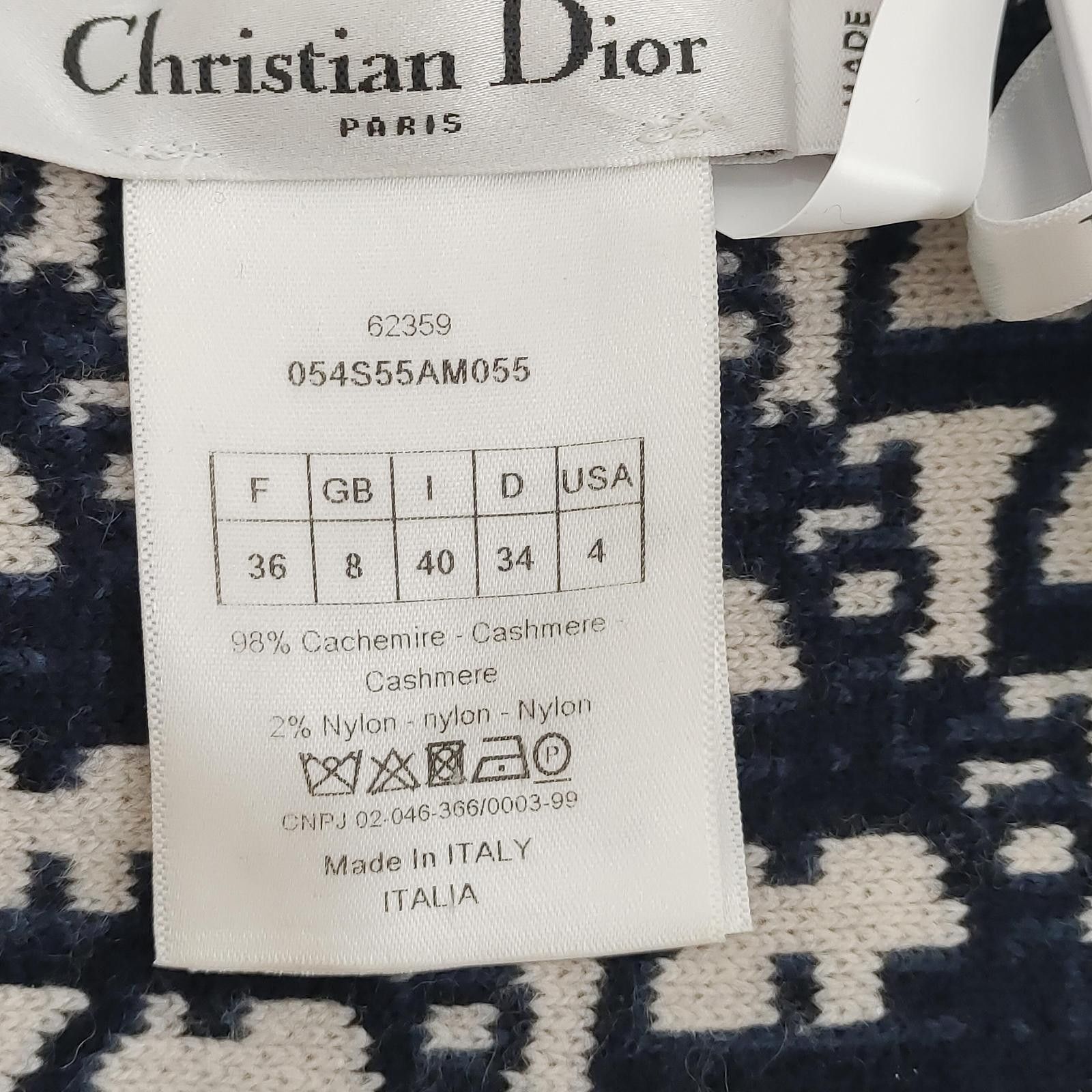 Dior Dior Oblique Cashmere Sweater Size FR 36 Size XS / US 0-2 / IT 36-38 - 9 Thumbnail