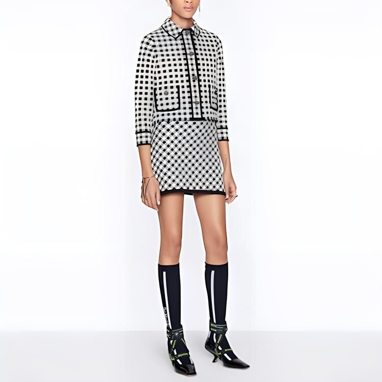 Dior Dior Checkered Knit Jacket Size 40 Size M / US 6-8 / IT 42-44 - 6 Thumbnail