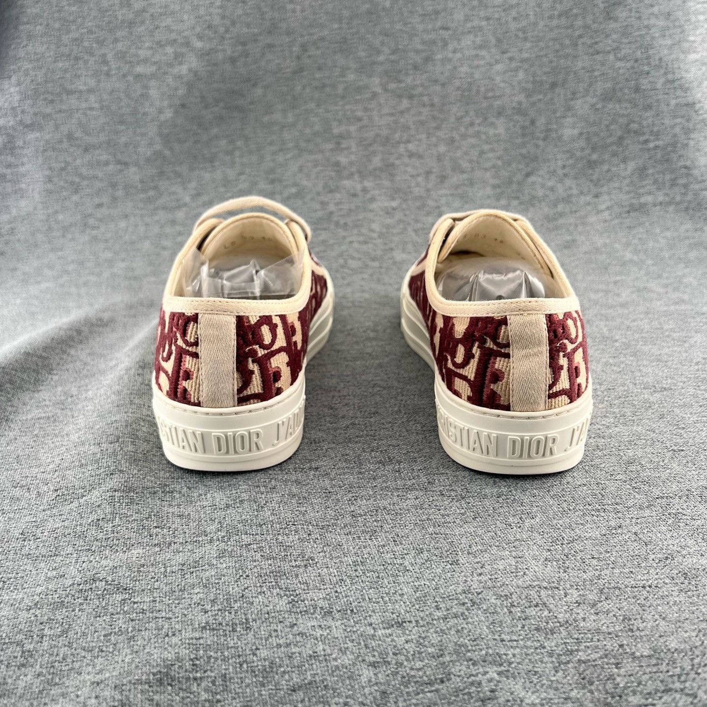 Dior Dior Walk'n'Dior Burgundy Embroidered Canvas Sneakers 34 Size US 4 / IT 34 - 3 Thumbnail