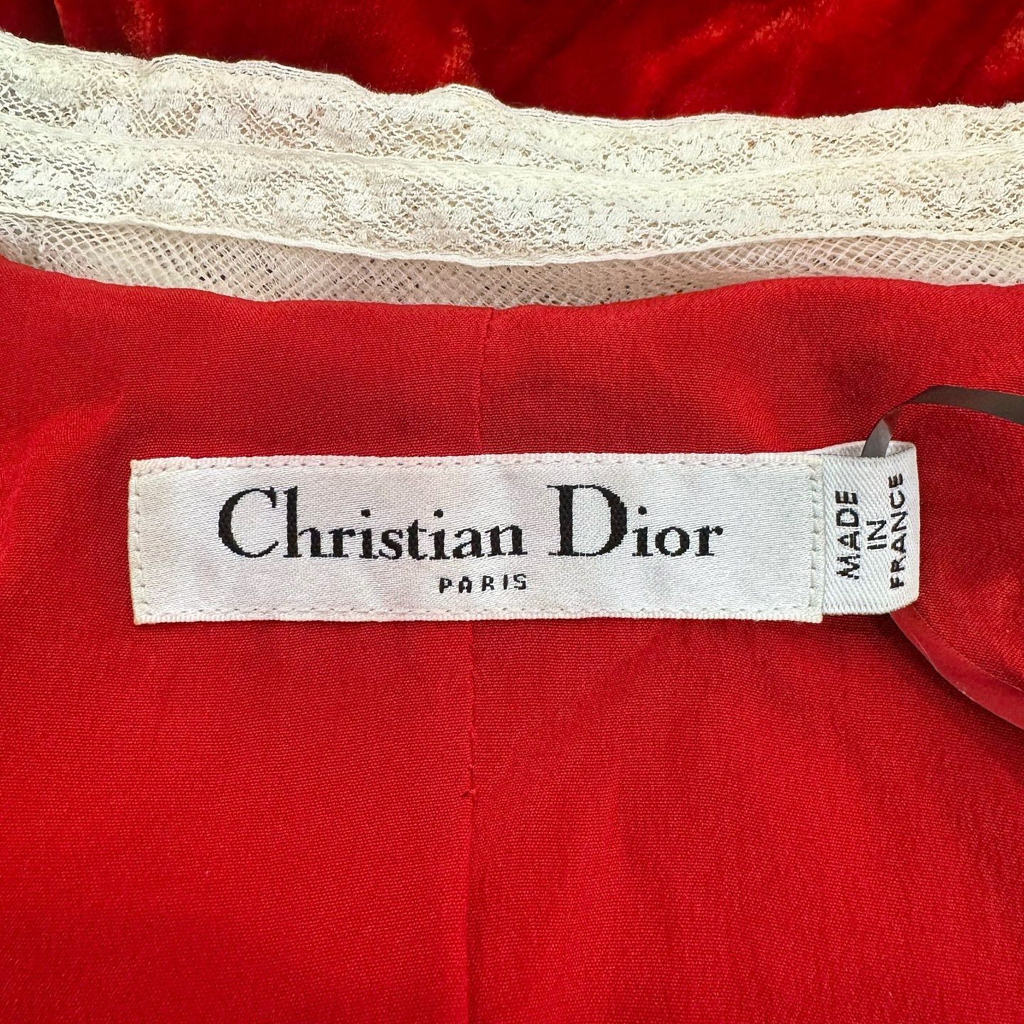 Dior Dior Lace Trim Velvet Dress Size 34 Size XS / US 0-2 / IT 36-38 - 3 Thumbnail