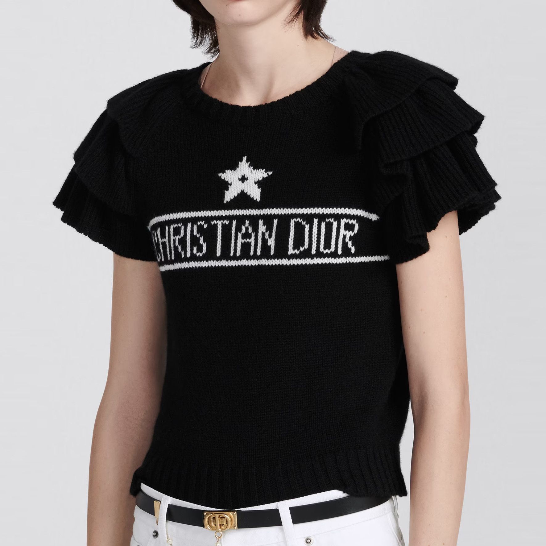 Dior Dior Cashmere Logo Ruffle Sweater Size 42 Size M / US 6-8 / IT 42-44 - 9 Thumbnail