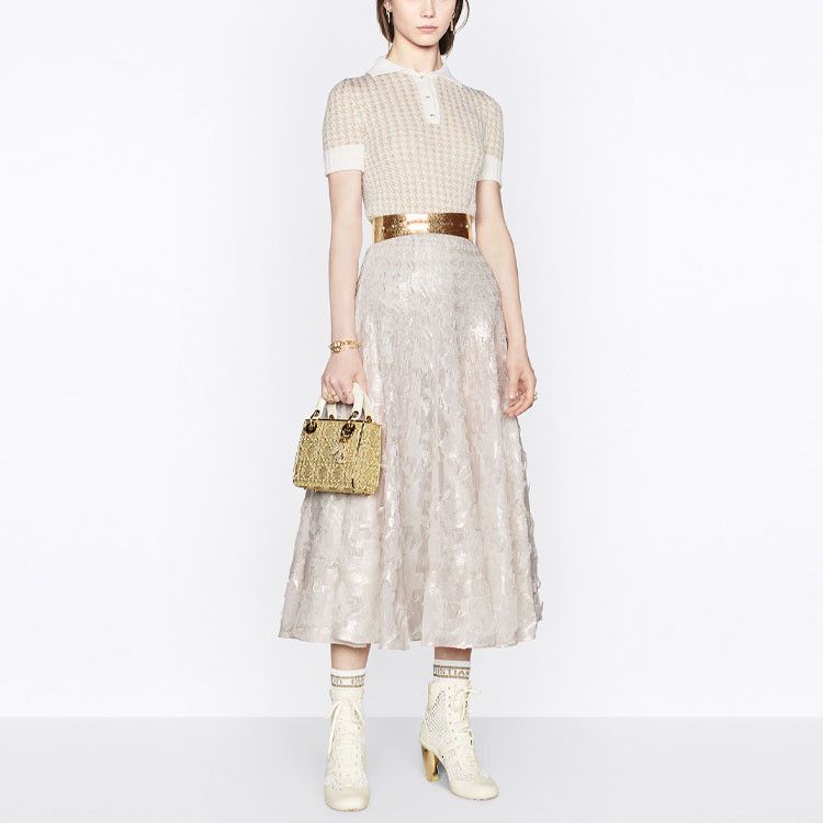 Dior Dior Cashmere Houndstooth Polo Beige Size 36 Size XS / US 0-2 / IT 36-38 - 6 Thumbnail