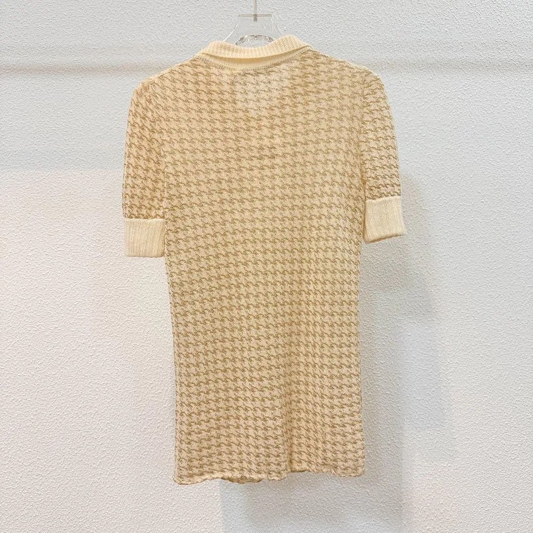 Dior Dior Cashmere Houndstooth Polo Beige Size 36 Size XS / US 0-2 / IT 36-38 - 2 Thumbnail