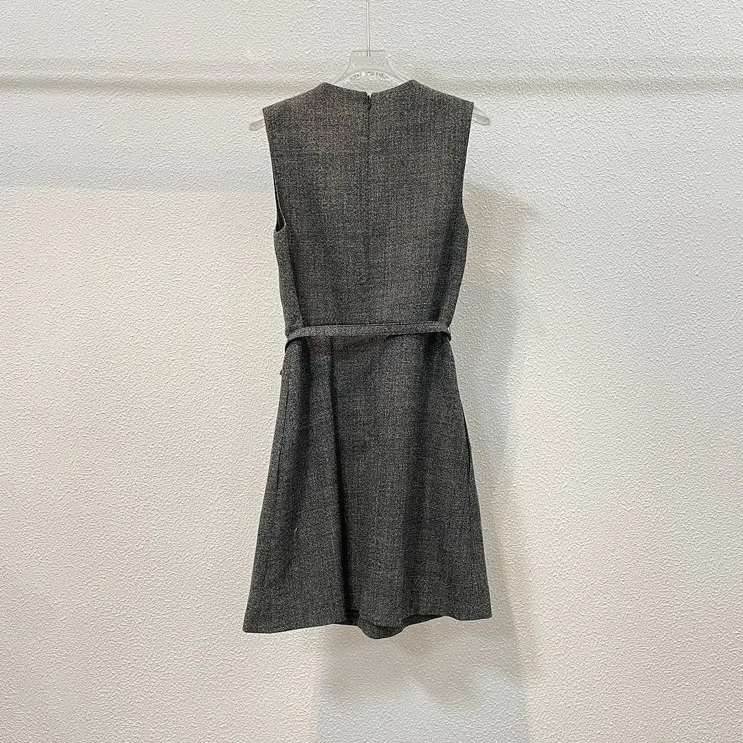 Dior Dior Virgin Wool Belted Mini Dress Size 38 Size S / US 4 / IT 40 - 2 Thumbnail