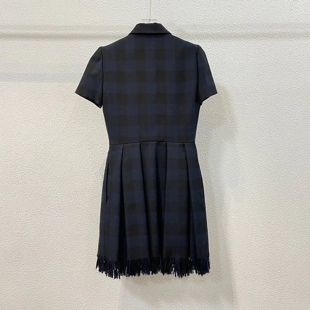 Dior Dior Checkered Fringe Midi Dress Size 36 Size XS / US 0-2 / IT 36-38 - 2 Thumbnail