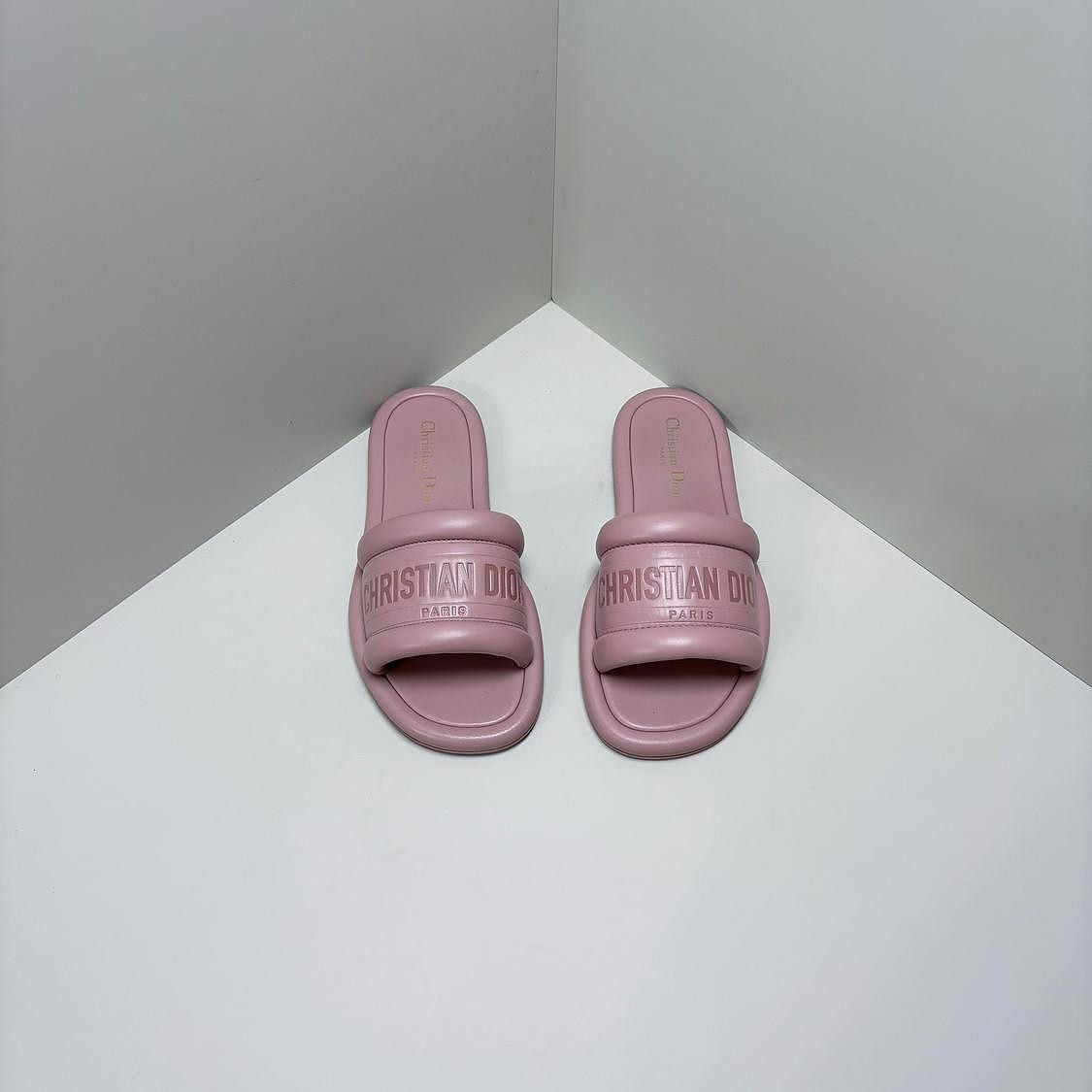 Dior Dior Pink Leather Slides Size 36 Size US 5 / IT 35 - 2 Thumbnail
