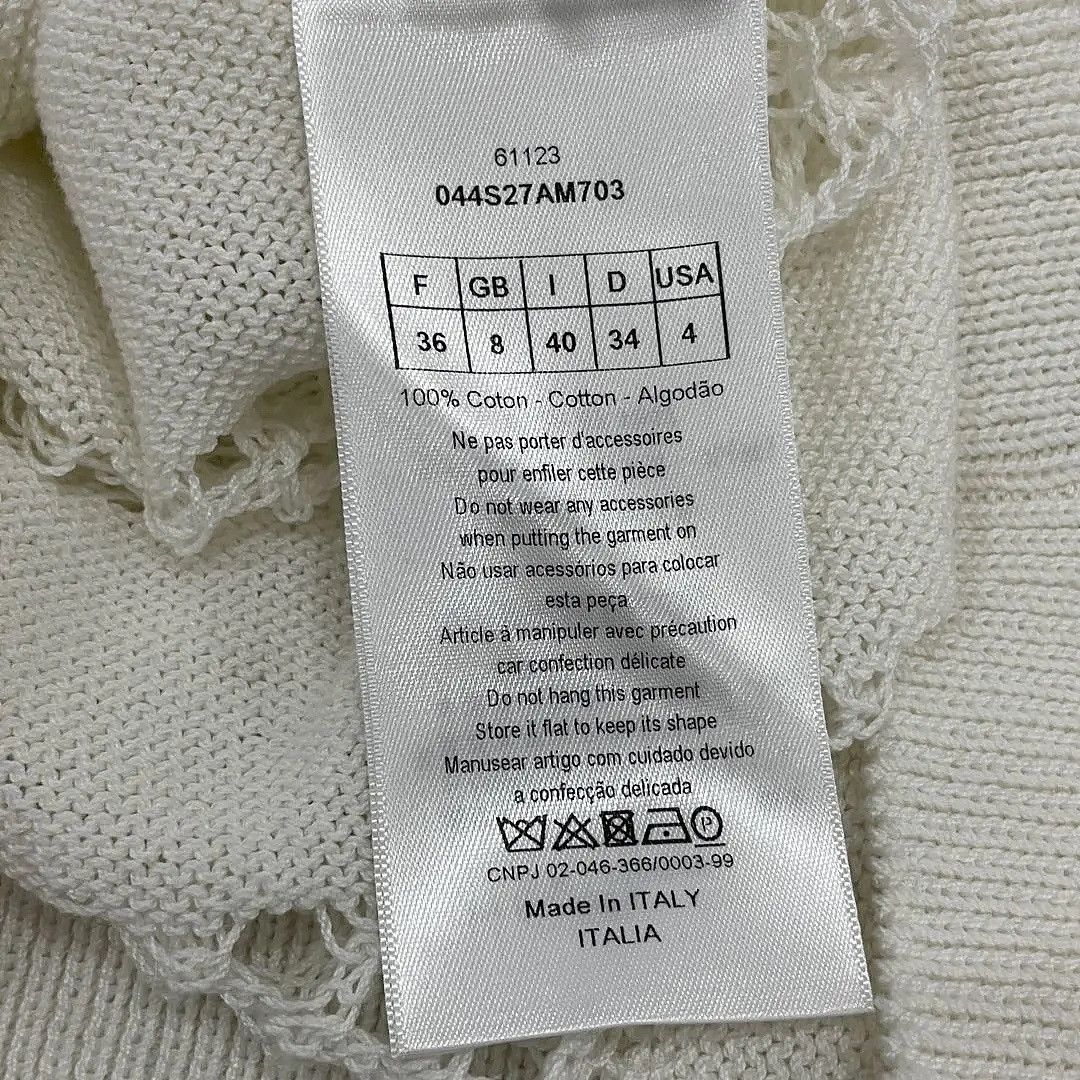 Dior Dior White Open Knit Sweater Size 36 Size S / US 4 / IT 40 - 4 Thumbnail