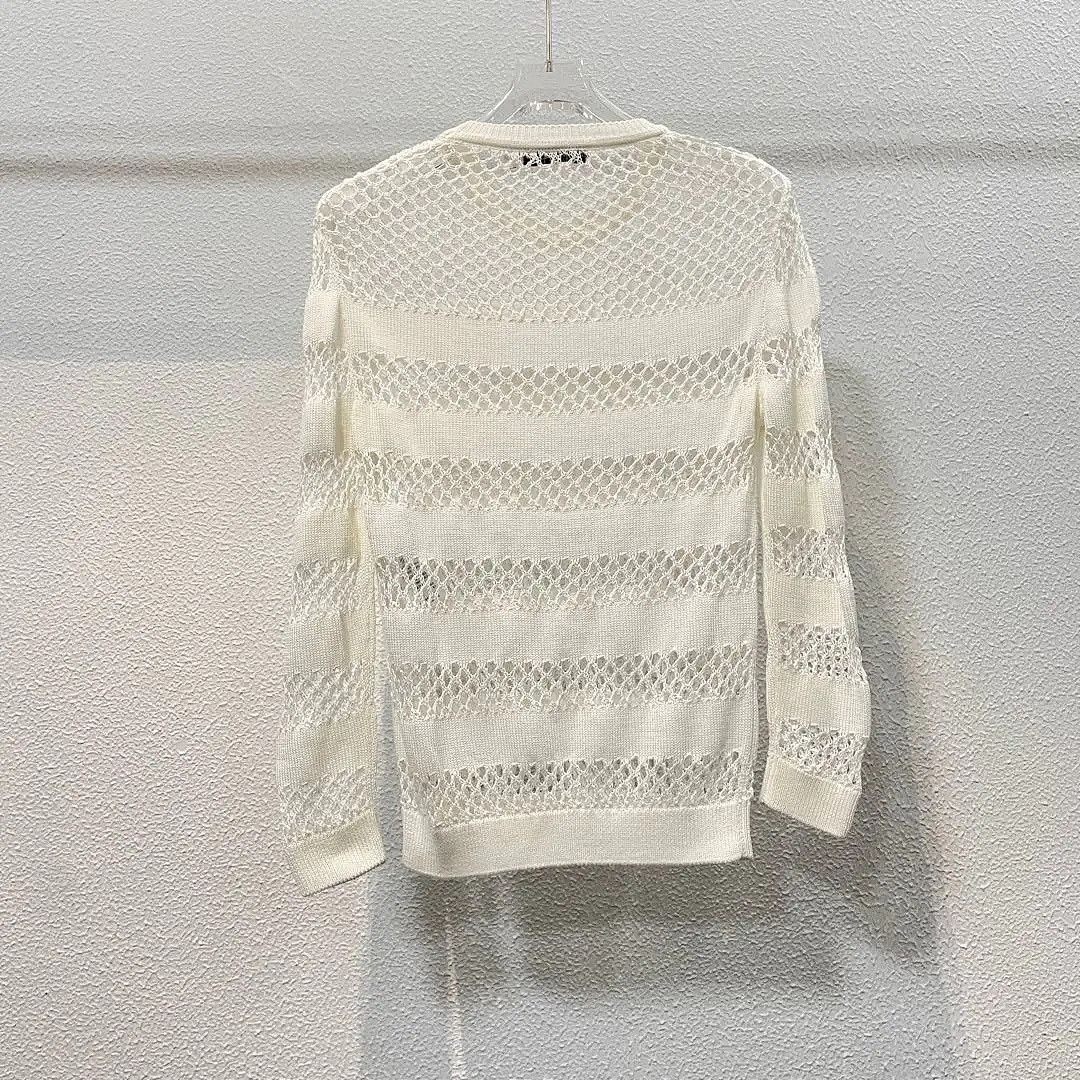 Dior Dior White Open Knit Sweater Size 36 Size S / US 4 / IT 40 - 2 Thumbnail
