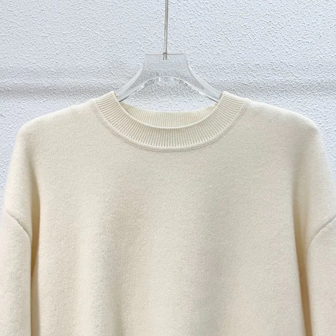 Dior Christian Dior Logo Hem Cashmere Sweater White Size 34 Size XS / US 0-2 / IT 36-38 - 6 Thumbnail