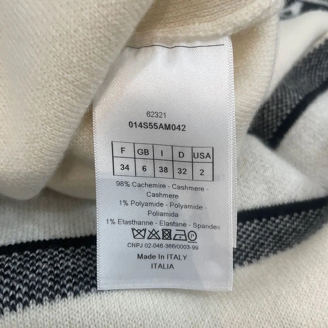 Dior Christian Dior Logo Hem Cashmere Sweater White Size 34 Size XS / US 0-2 / IT 36-38 - 4 Thumbnail
