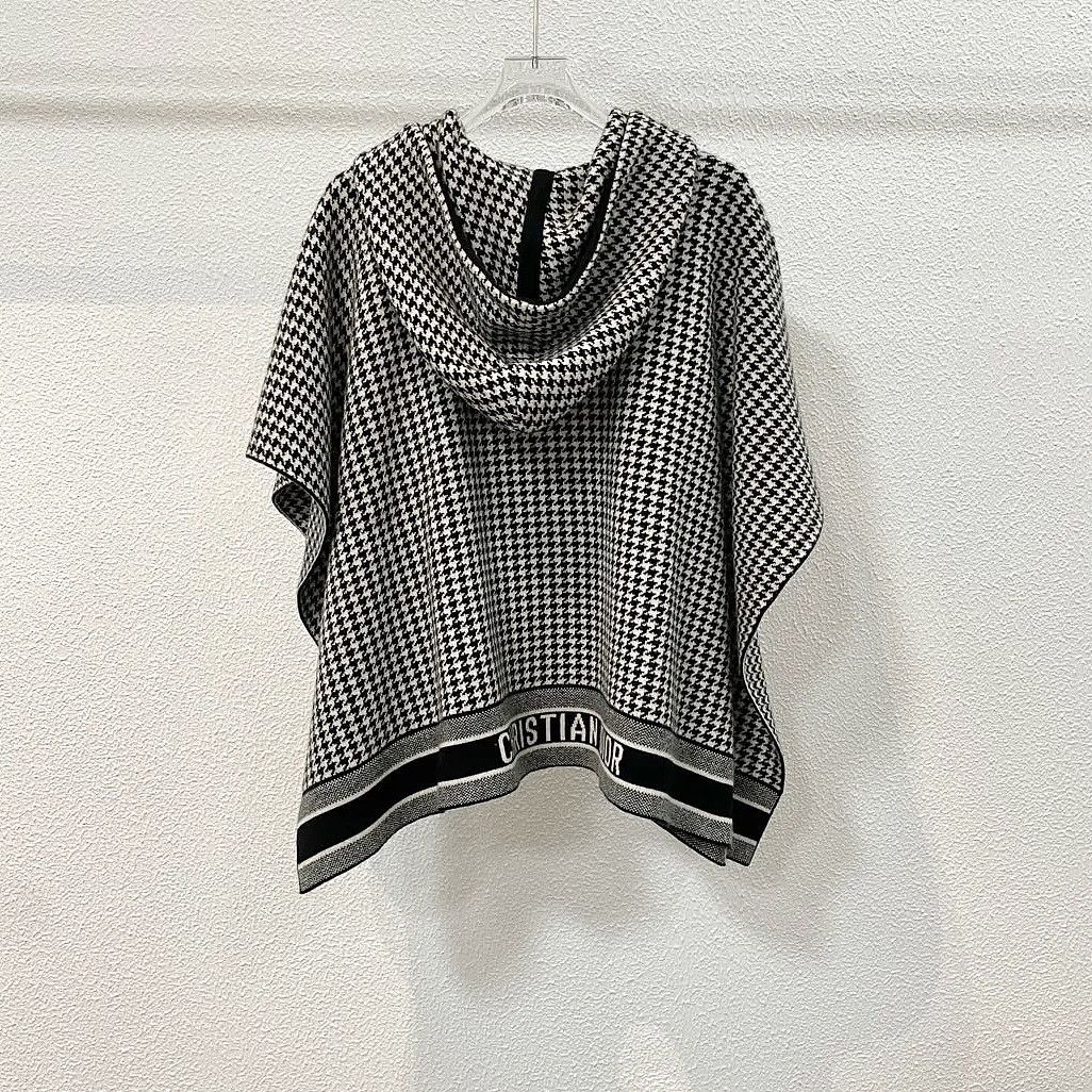 Dior Dior Houndstooth Hooded Cape Size 34 Size XS / US 0-2 / IT 36-38 - 2 Thumbnail