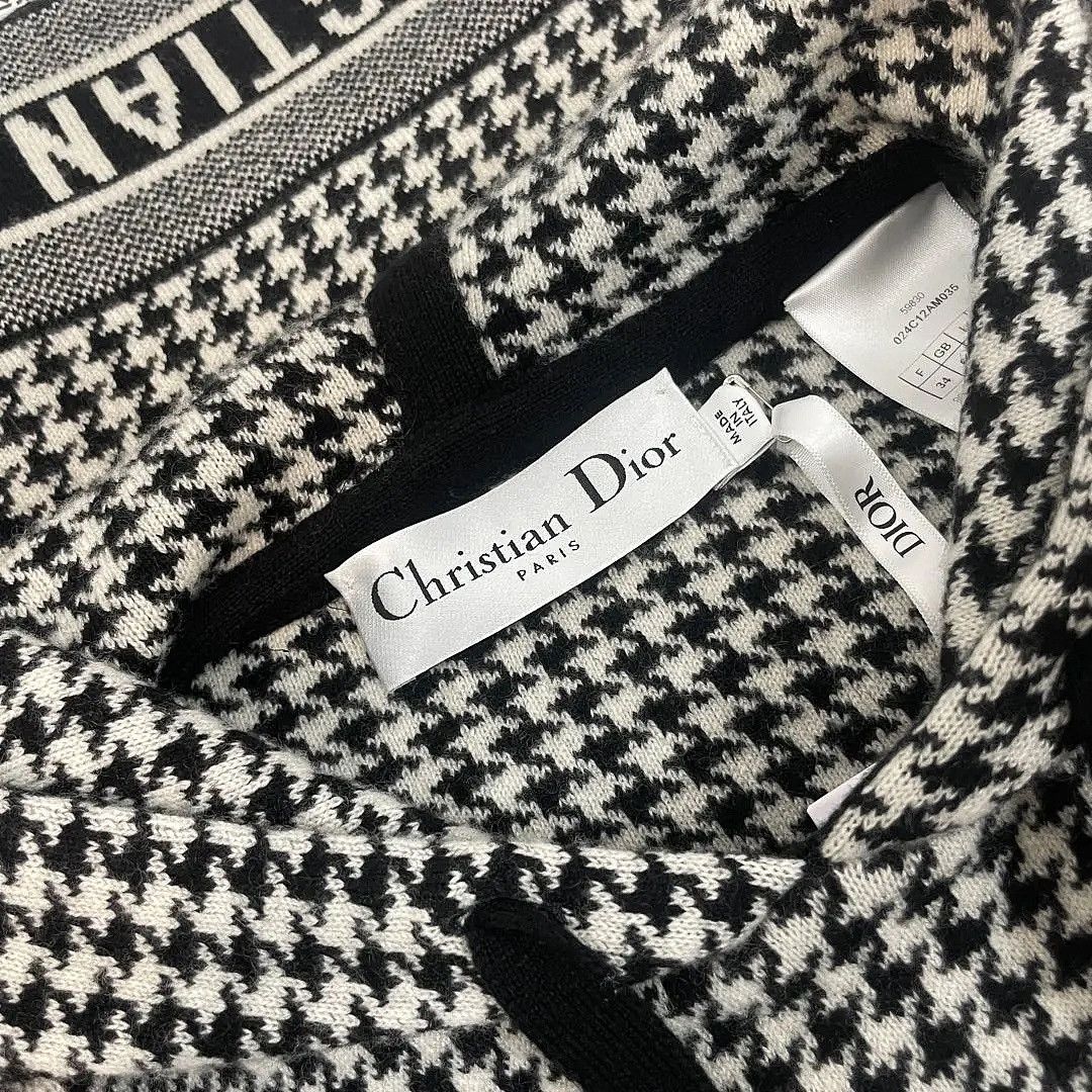 Dior Dior Houndstooth Hooded Cape Size 34 Size XS / US 0-2 / IT 36-38 - 3 Thumbnail