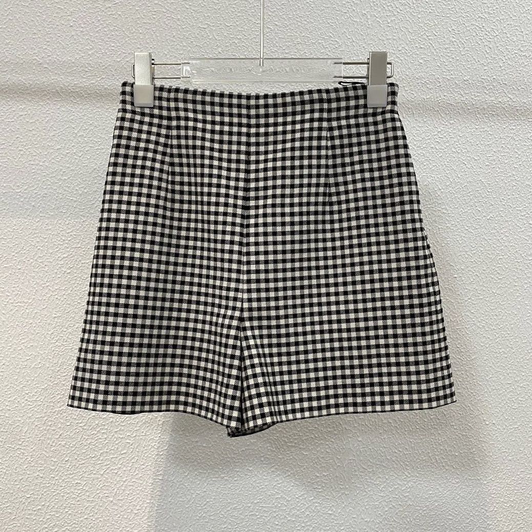 Dior Dior Gingham Wool Shorts Size 36 Size 26" / US 2 / IT 38 - 2 Thumbnail