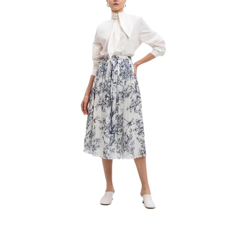 Dior Dior Blue Floral Midi Skirt Size 34 Size 25" / US 0 / IT 36 - 7 Thumbnail