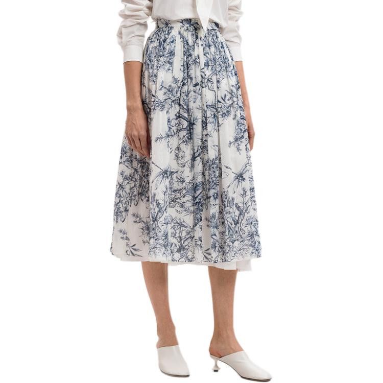 Dior Dior Blue Floral Midi Skirt Size 34 Size 25" / US 0 / IT 36 - 8 Thumbnail