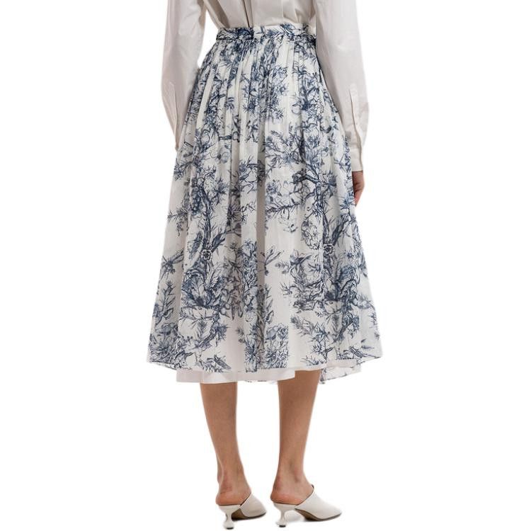 Dior Dior Blue Floral Midi Skirt Size 34 Size 25" / US 0 / IT 36 - 9 Thumbnail