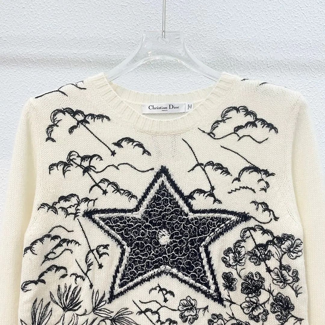 Dior Dior Star Embroidery Cashmere Sweater Size FR 38 Size S / US 4 / IT 40 - 6 Thumbnail