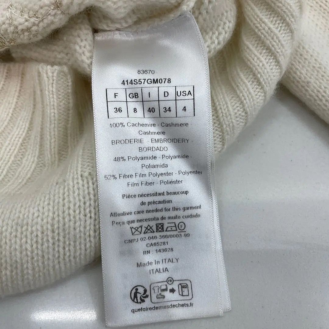 Dior Dior Butterfly Embroidered Cashmere Sweater Size 36 Size XS / US 0-2 / IT 36-38 - 4 Thumbnail