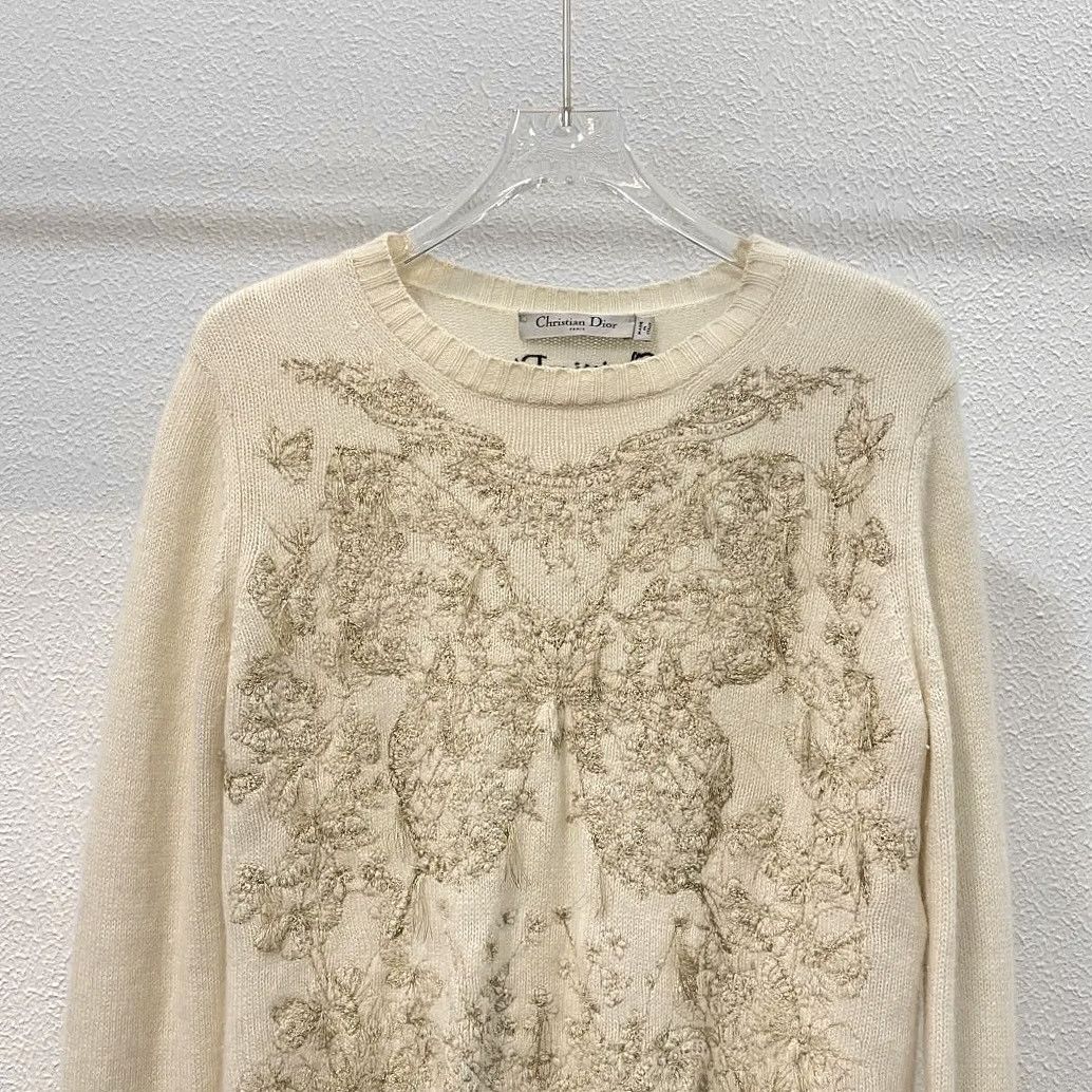 Dior Dior Butterfly Embroidered Cashmere Sweater Size 36 Size XS / US 0-2 / IT 36-38 - 3 Thumbnail