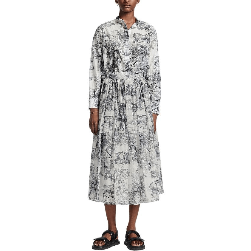 Dior Dior Toile de Jouy Midi Skirt Size 36 Size 26" / US 2 / IT 38 - 7 Thumbnail