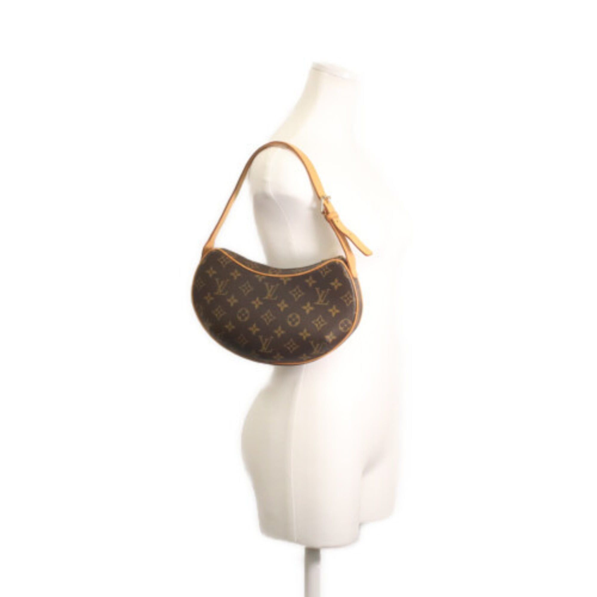 Louis Vuitton LOUIS VUITTON M51510 Monogram Pochette Croissant Shoulder Bag, Beige, Gold Hardware, Women's Size ONE SIZE - 12 Thumbnail