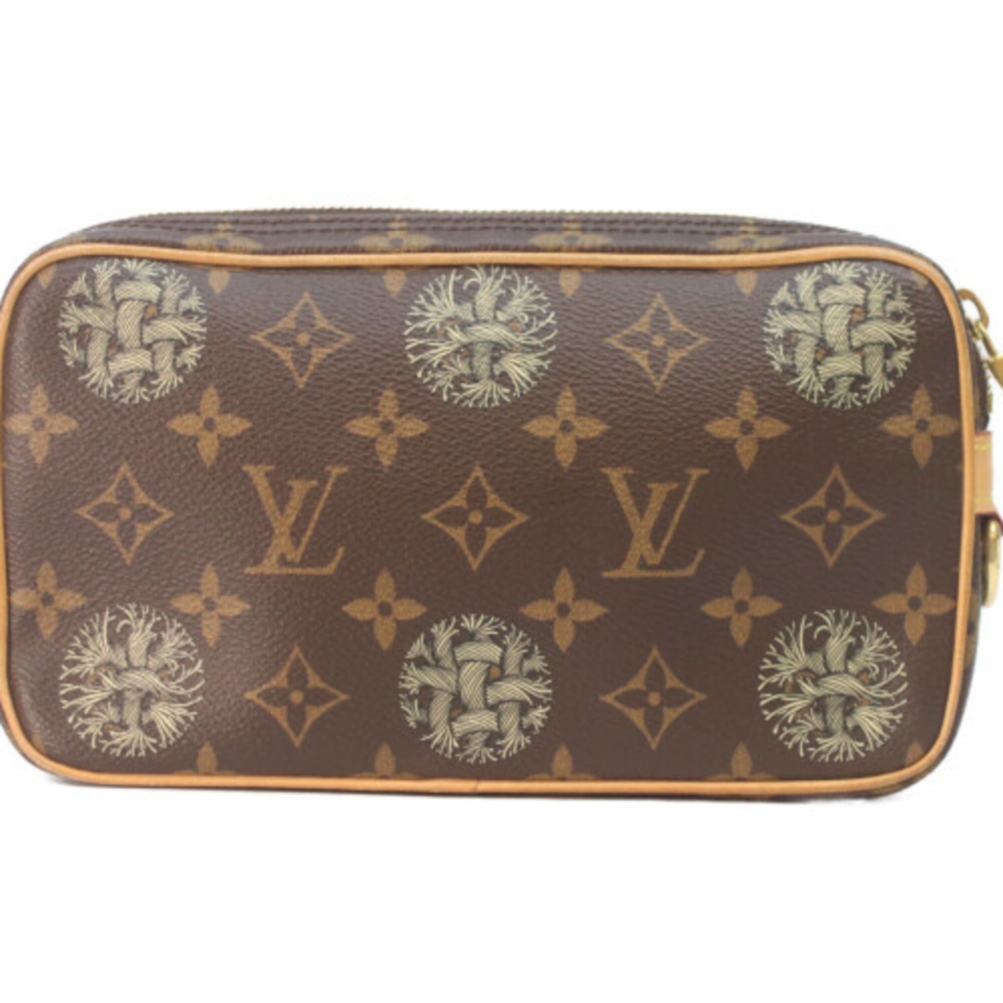 Louis Vuitton LOUIS VUITTON x Christopher Nemeth M61323 Monogram Pochette Volca Clutch Bag, Brown with Gold Hardware, Women's Size ONE SIZE - 3 Thumbnail