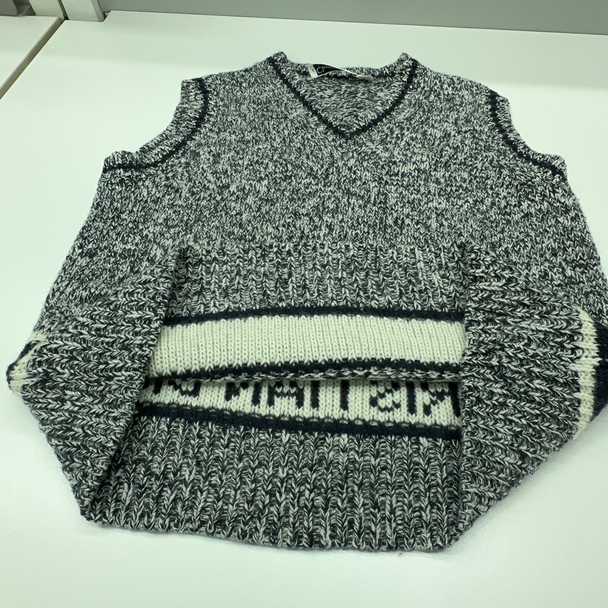 Dior Dior Logo Striped Knit Sweater Vest Size 34 Size XS / US 0-2 / IT 36-38 - 8 Thumbnail