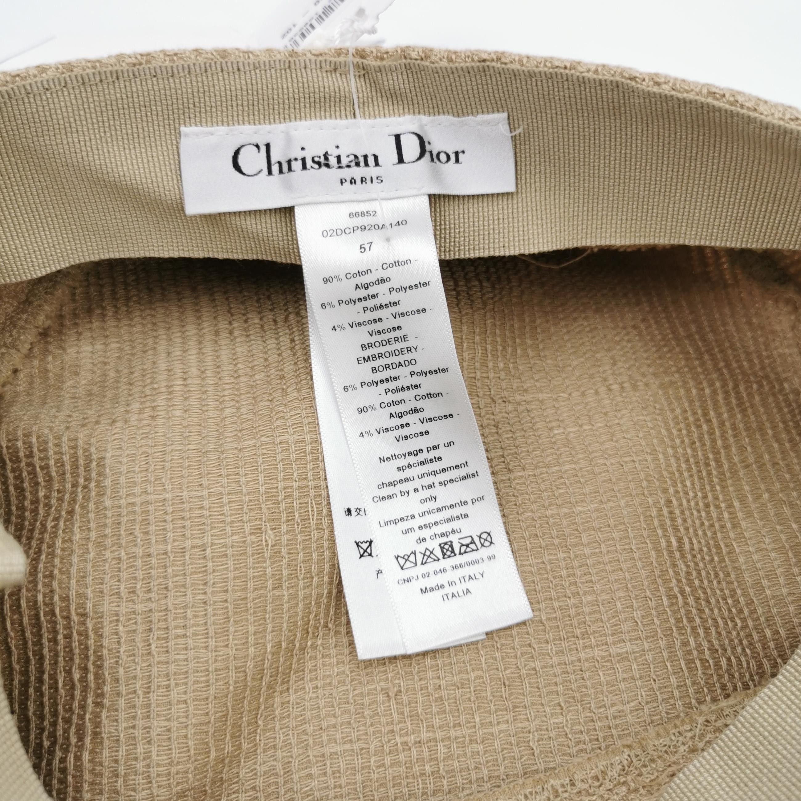 Dior Christian Dior Logo Embroidered Cotton Hat Size 57 Size ONE SIZE - 5 Thumbnail