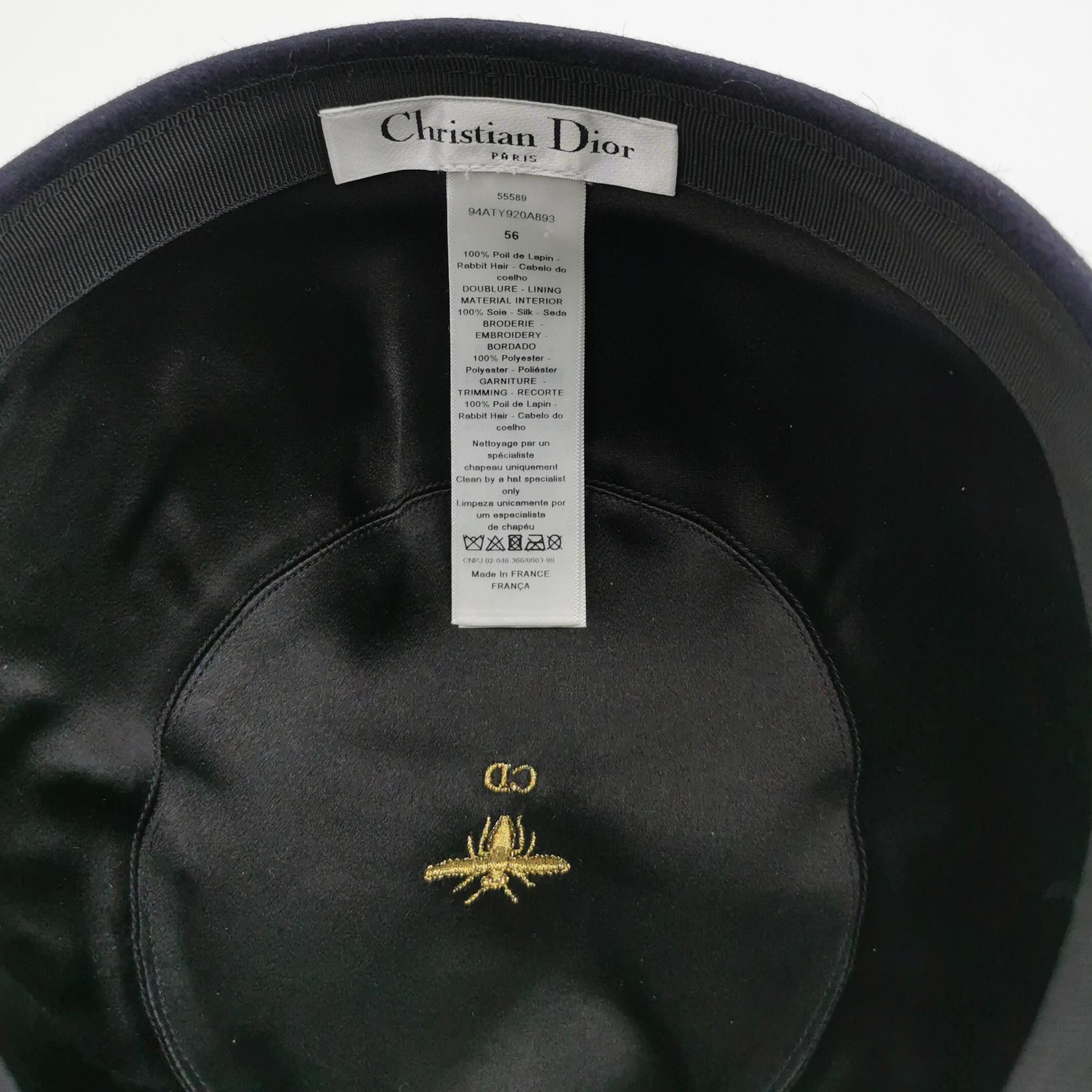 Dior Dior Bee Logo Rabbit Hair Hat Size 56 Size ONE SIZE - 7 Thumbnail