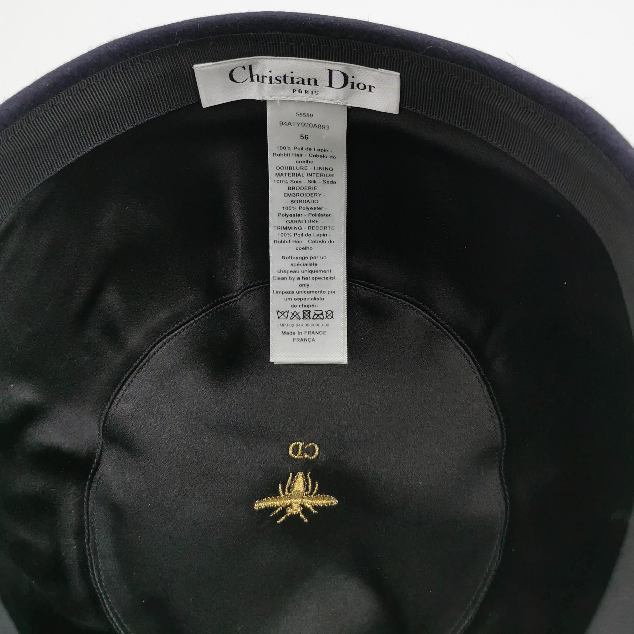 Dior Dior Bee Logo Rabbit Hair Hat Size 56 Size ONE SIZE - 6 Thumbnail