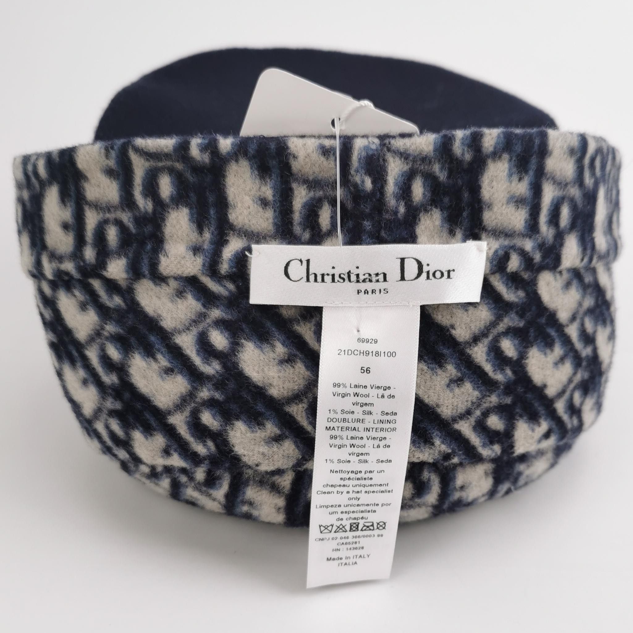 Dior Dior Oblique Wool Blend Cap Size 56 Size ONE SIZE - 4 Thumbnail