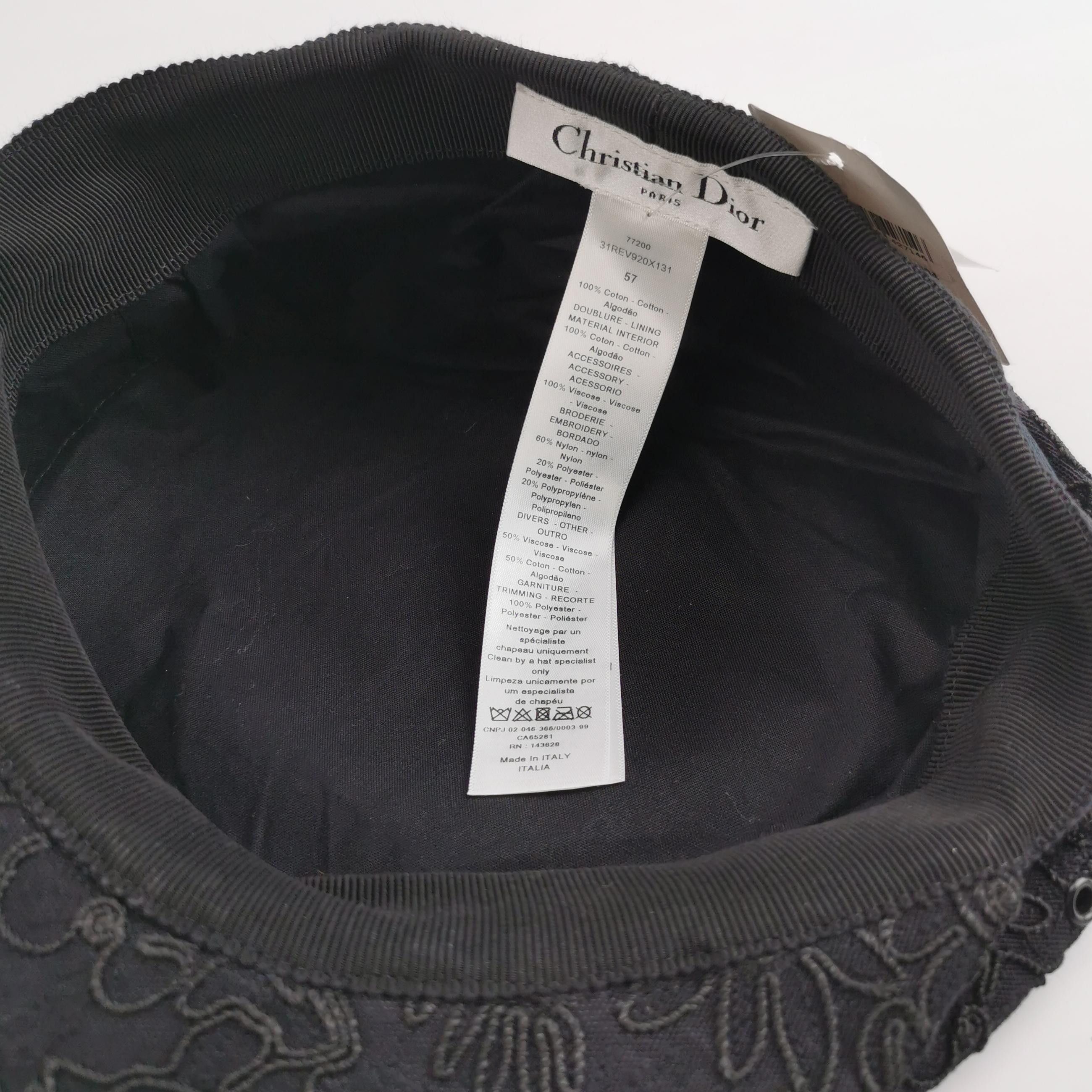 Dior Dior Embroidered Travel Hat Size 57 Size ONE SIZE - 4 Thumbnail