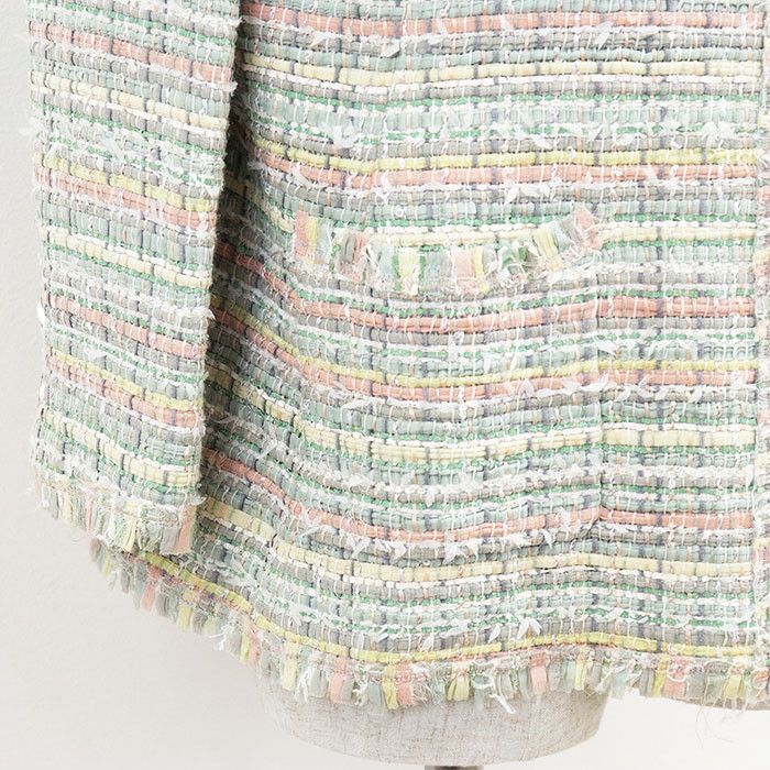 Chanel Chanel Chanel Silk Blend Tweed Jacket Textile Outerwear P26006 DUTY FREE for USA Size ONE SIZE - 11 Thumbnail