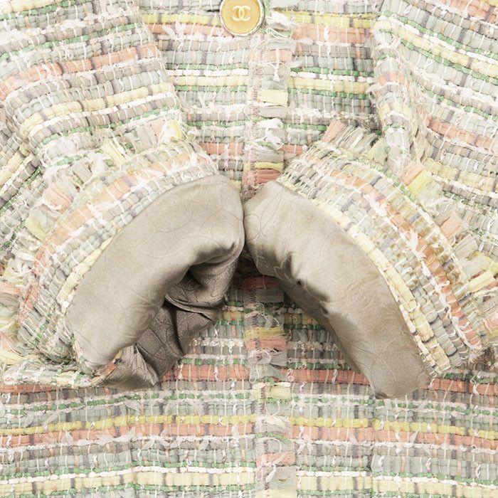 Chanel Chanel Chanel Silk Blend Tweed Jacket Textile Outerwear P26006 DUTY FREE for USA Size ONE SIZE - 6 Thumbnail