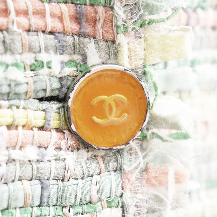 Chanel Chanel Chanel Silk Blend Tweed Jacket Textile Outerwear P26006 DUTY FREE for USA Size ONE SIZE - 3 Thumbnail