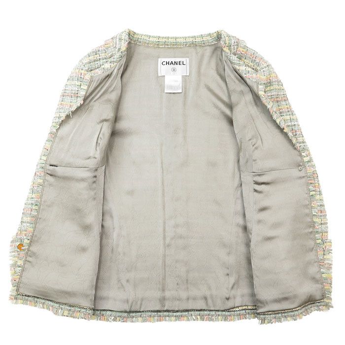 Chanel Chanel Chanel Silk Blend Tweed Jacket Textile Outerwear P26006 DUTY FREE for USA Size ONE SIZE - 8 Thumbnail