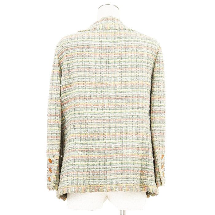 Chanel Chanel Chanel Silk Blend Tweed Jacket Textile Outerwear P26006 DUTY FREE for USA Size ONE SIZE - 7 Thumbnail