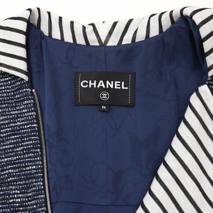 Chanel Chanel Chanel Tweed Coat Textile Outerwear P56027 DUTY FREE for USA Size ONE SIZE - 11 Thumbnail