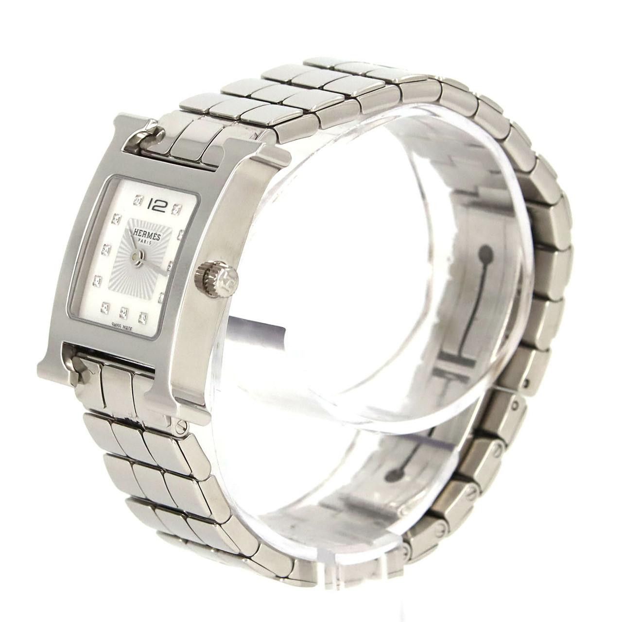 Hermes Hermes Hermes H Watch Stainless Steel Quartz Metal Quartz HH1.210 DUTY FREE for USA Size ONE SIZE - 2 Thumbnail