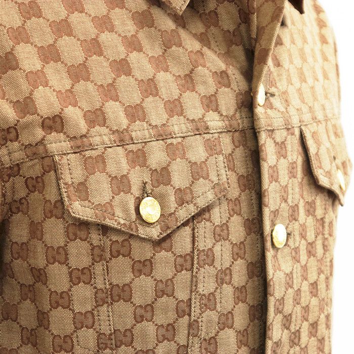 Gucci Gucci Gucci GG Supreme Cotton Jacket Leather Outerwear DUTY FREE for USA Size ONE SIZE - 12 Thumbnail