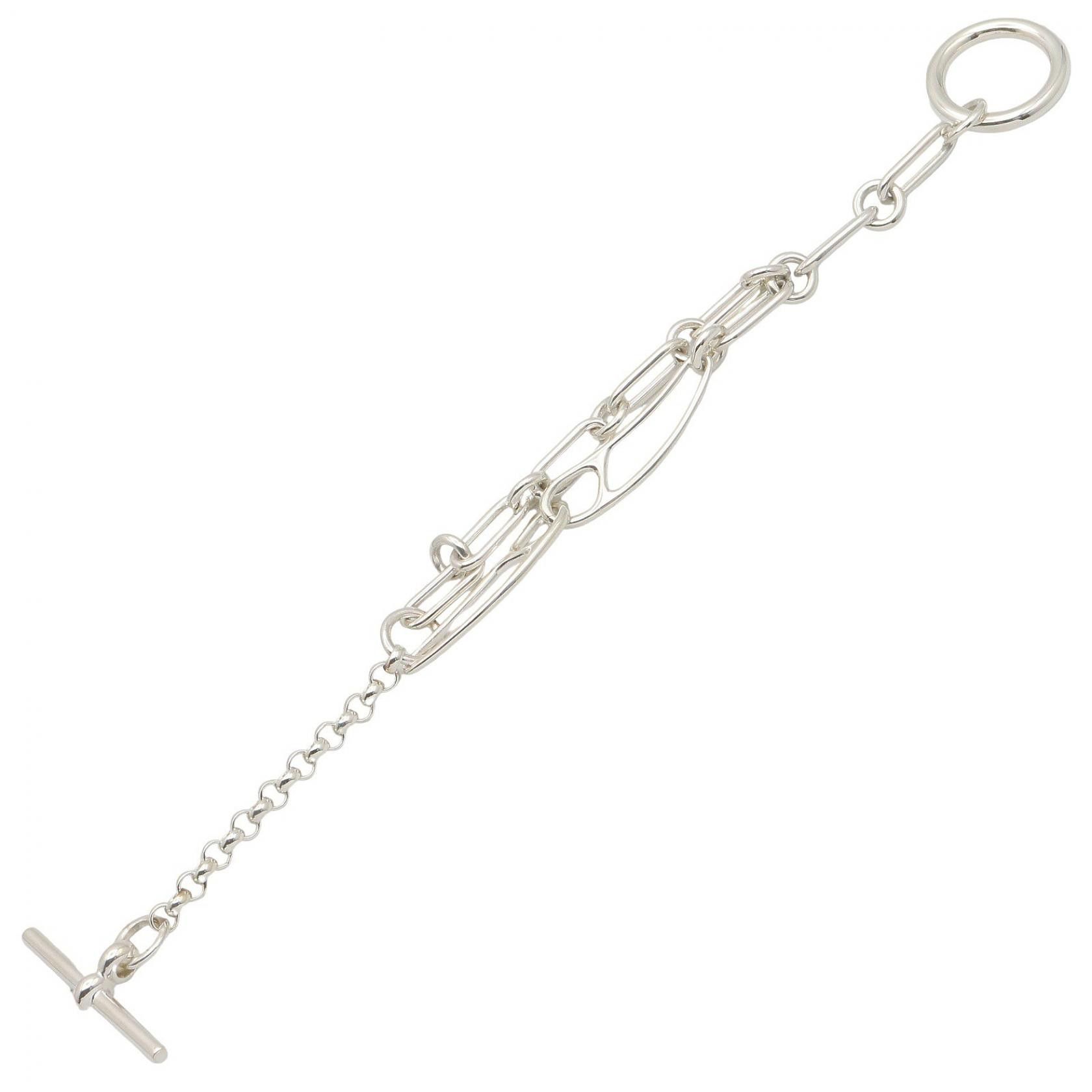 Hermes Hermes Hermes Chaine d Ancre Punk Silver Bracelet Precious Metal Bracelet DUTY FREE for USA Size ONE SIZE - 3 Thumbnail