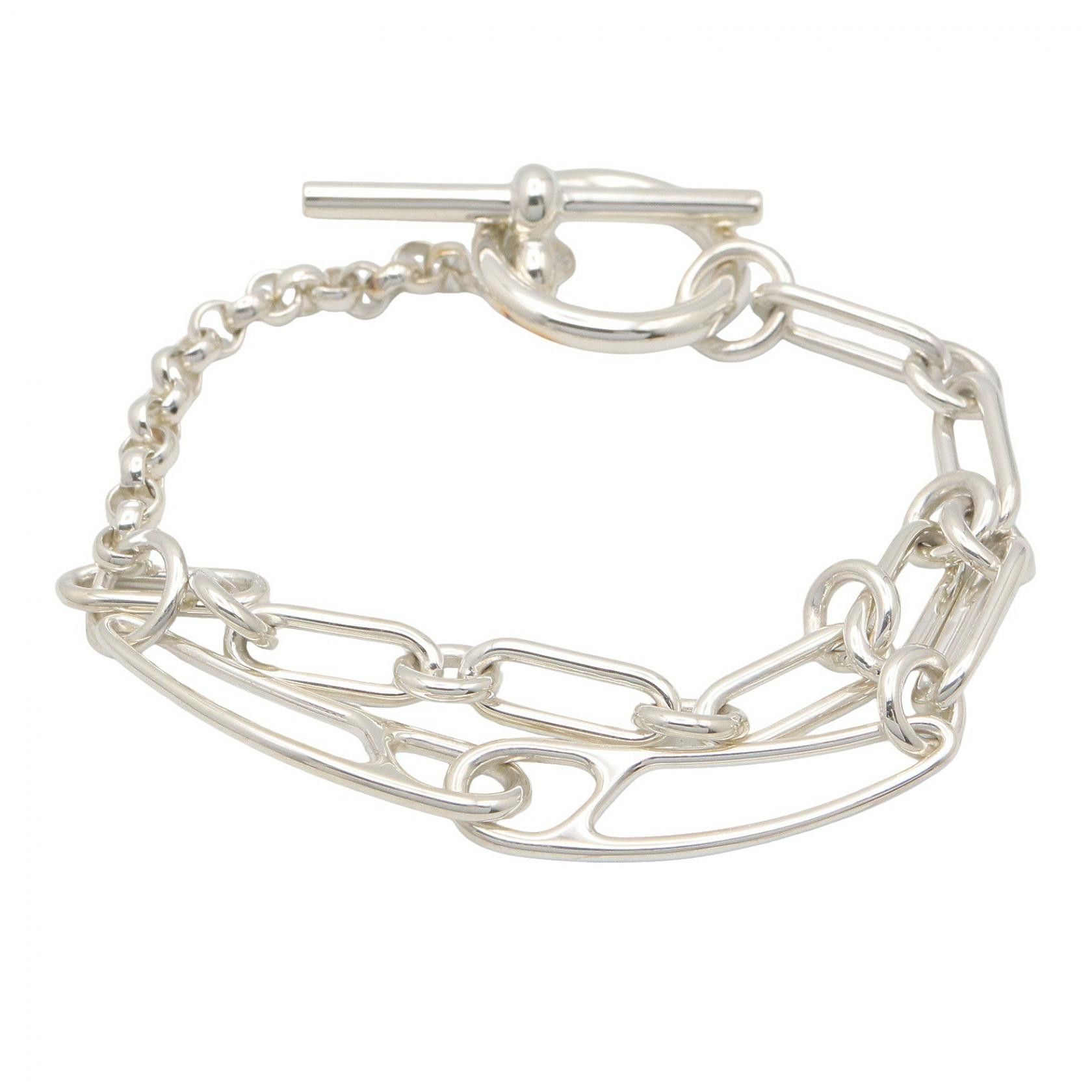 Hermes Hermes Hermes Chaine d Ancre Punk Silver Bracelet Precious Metal Bracelet DUTY FREE for USA Size ONE SIZE - 2 Thumbnail