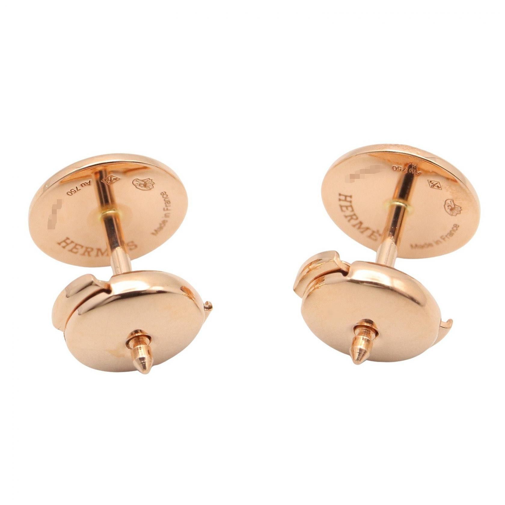 Hermes Hermes Hermes Ex Libris TPM Au750 Earrings Precious Metal Earrings DUTY FREE for USA Size ONE SIZE - 2 Thumbnail