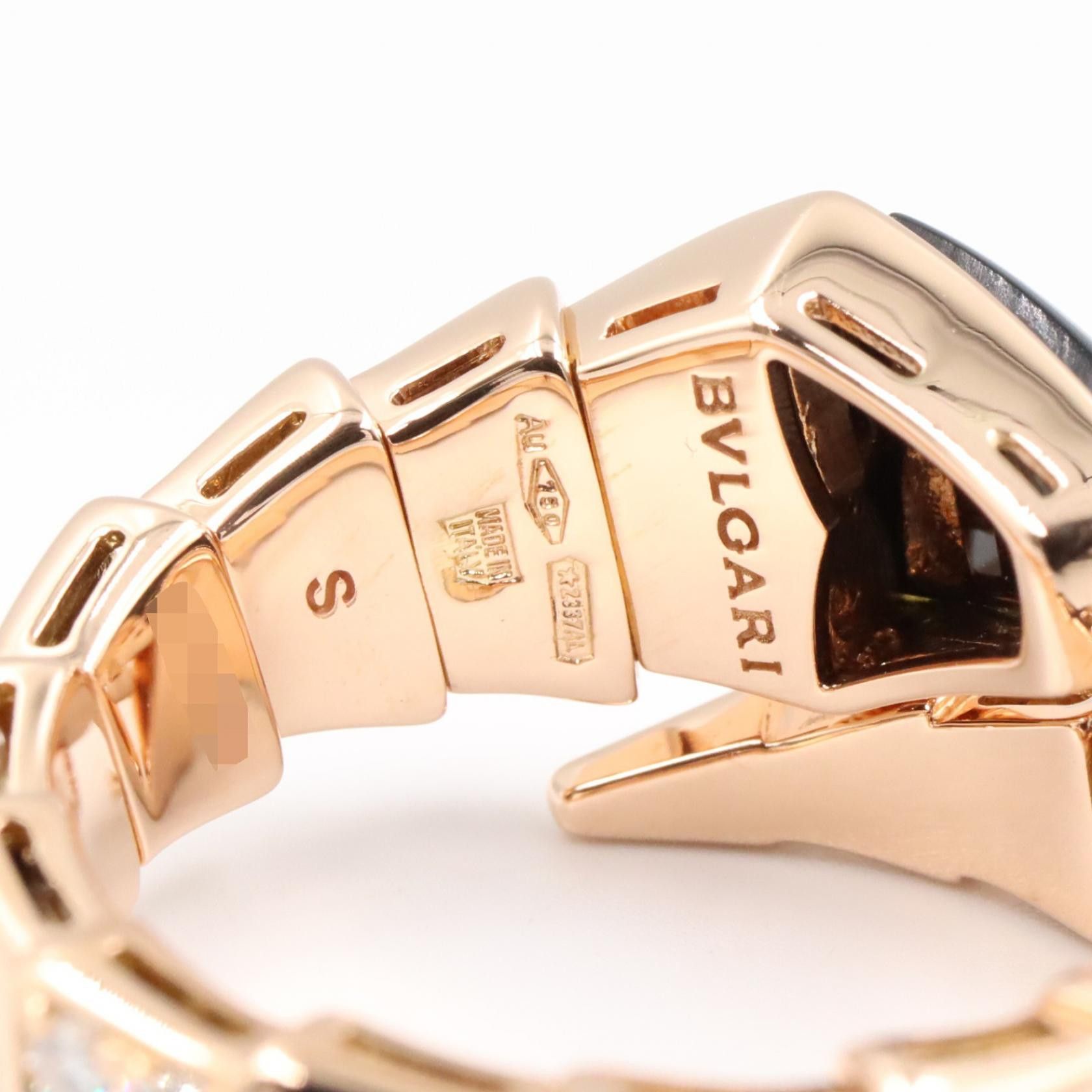 Bvlgari Bvlgari BVLGARI Serpenti Viper Au750 Pink Gold Diamond Onyx Ring Size 11.5 Precious Metal Ring DUTY FREE for USA Size ONE SIZE - 4 Thumbnail