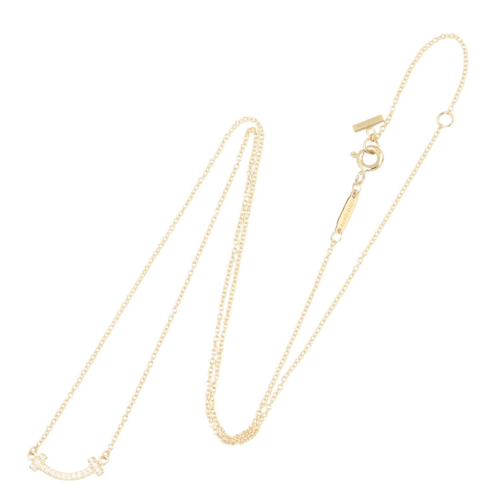 Tiffany & Co. Tiffany & Co. Tiffany & Co. T Smile Mini Au750 Diamond Necklace Precious Metal Necklace DUTY FREE for USA Size ONE SIZE - 2 Thumbnail